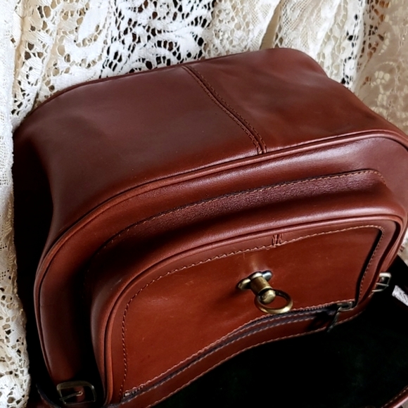 Vintage GERPA Real Brown Leather Purse Satchel Handbag Crossbody - Picture 7 of 15